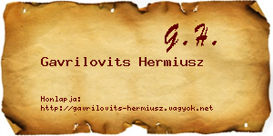 Gavrilovits Hermiusz névjegykártya
